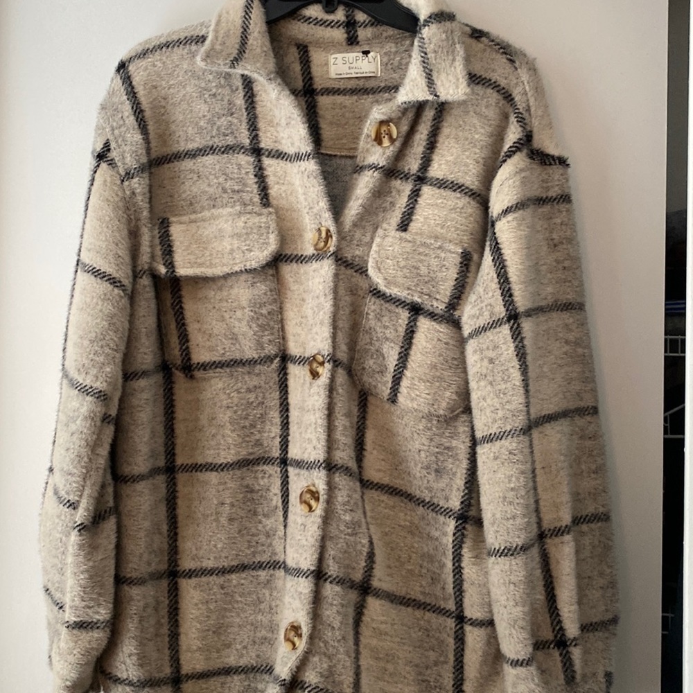 Z supply flannel button down jacket